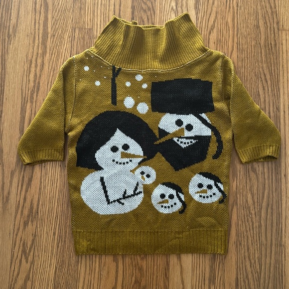 Gelt Fiend Orthodox Snowman and Family Hanukkah Sweater Size Small - Picture 2 of 7